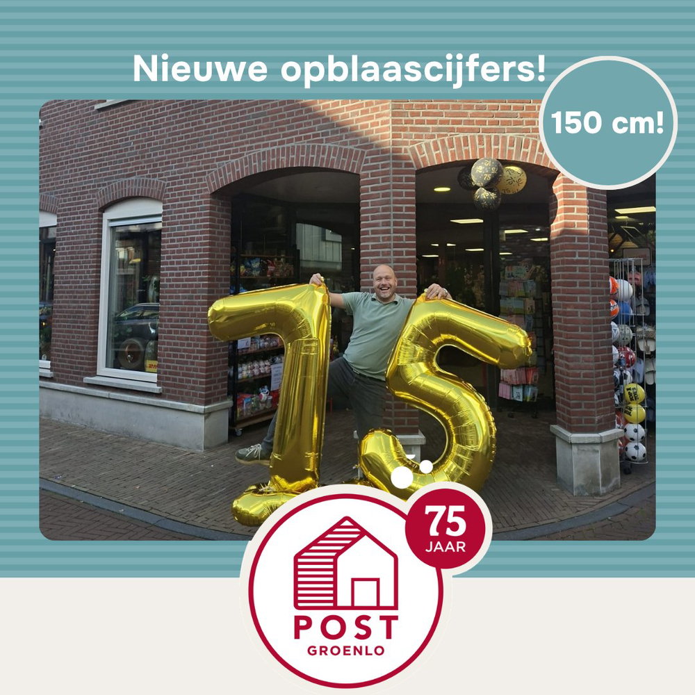 🎉🎈 𝐖𝐎𝐖… 𝐖𝐀𝐓 𝐄𝐄𝐍 𝐅𝐎𝐑𝐌𝐀𝐀𝐓! 🎈🎉 Onze nieuwe **opblaascijfers zijn maar liefst 150 CM groot!** 🤩🔥 En Ivo doet het alvast…
