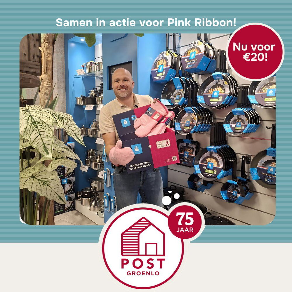 𝐒𝐚𝐦𝐞𝐧 𝐢𝐧 𝐚𝐜𝐭𝐢𝐞 𝐯𝐨𝐨𝐫 𝐏𝐢𝐧𝐤 𝐑𝐢𝐛𝐛𝐨𝐧! 🎀 Bij Warenhuis Post zetten we ons deze maand graag in voor Pink Ribbon. Met de…