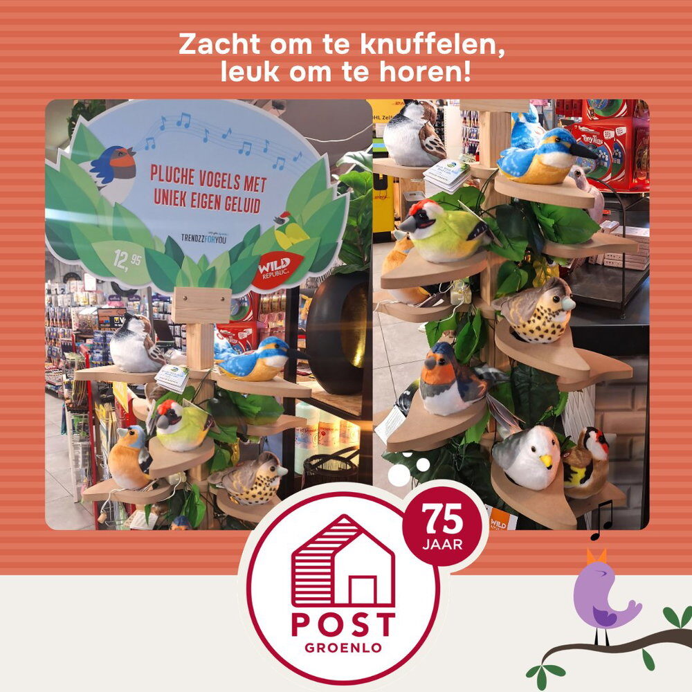 🐦🎶 𝐏𝐢𝐞𝐩, 𝐩𝐢𝐞𝐩! 𝐃𝐚𝐚𝐫 𝐰𝐨𝐫𝐝 𝐣𝐞 𝐭𝐨𝐜𝐡 𝐯𝐫𝐨𝐥𝐢𝐣𝐤 𝐯𝐚𝐧! 💕 Deze schattige pluche vogeltjes hebben hun eigen zanggeluid! 🥰🪶…